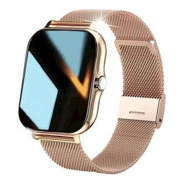 Montre connectée élégante dorée, écran tactile 1.85 pouces
